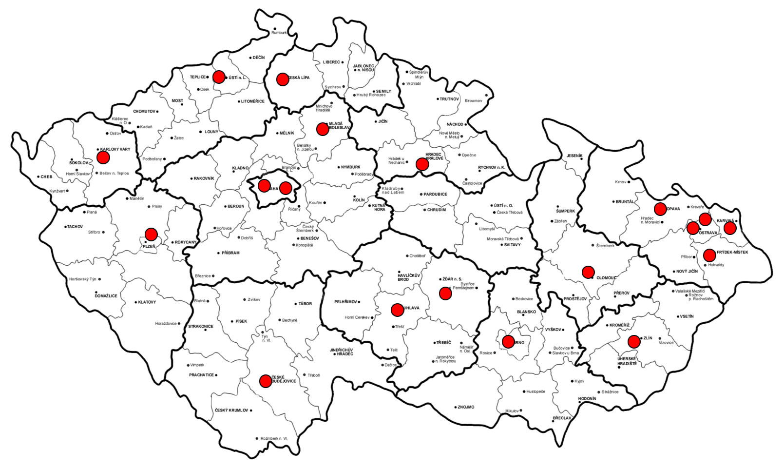 Aktuální síť vysoce specializovaných center pro léčbu dětského diabetu